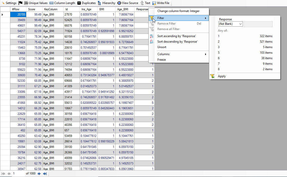 Second Result of Train Data with 126 attributes